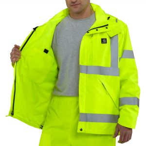 Carhartt Hi-Vis Waterproof Jacket – 100499-323 - Image 4