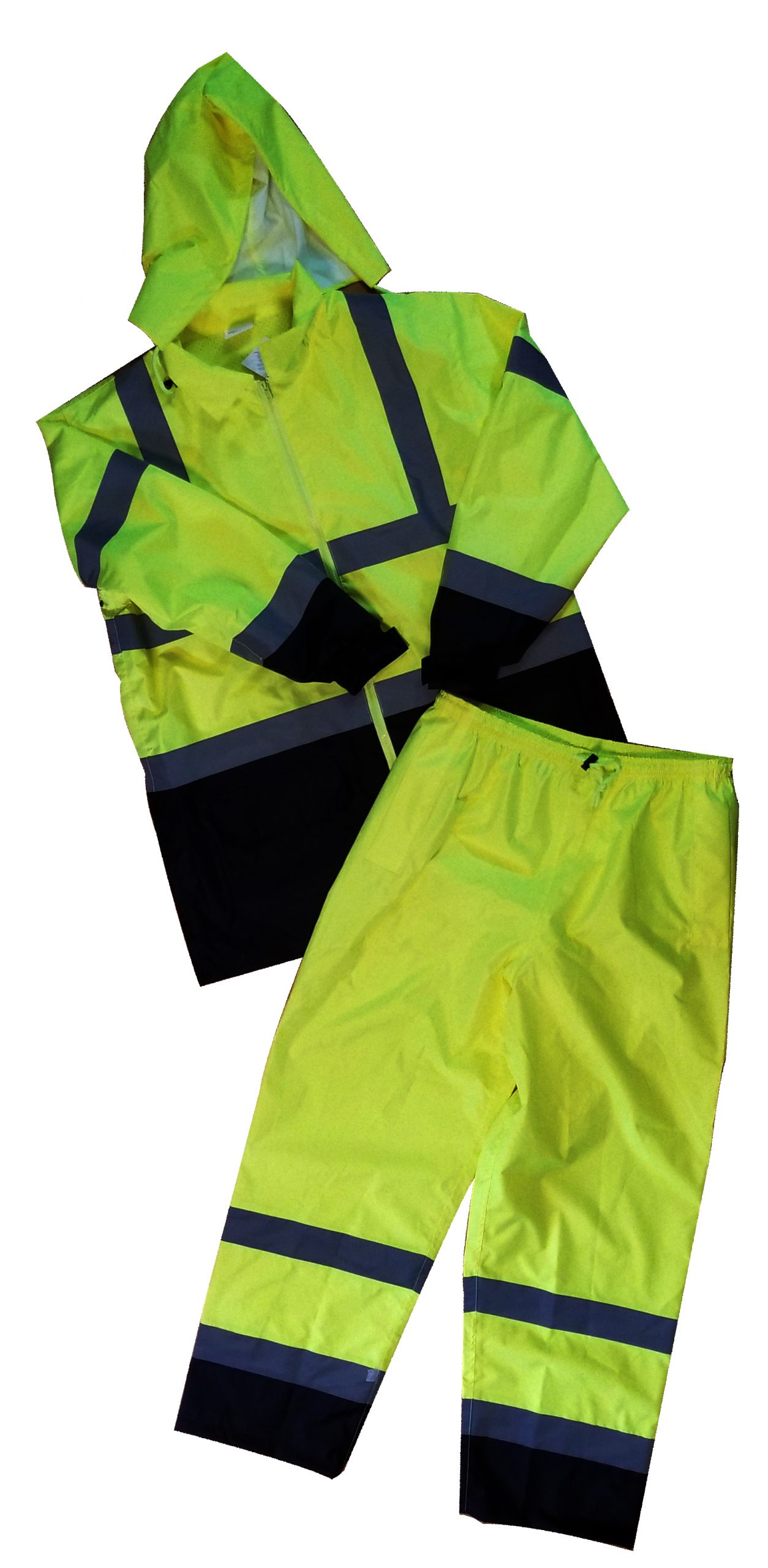 HIVIS RAIN SUIT WITH BLACK BOTTOMS North American Safety