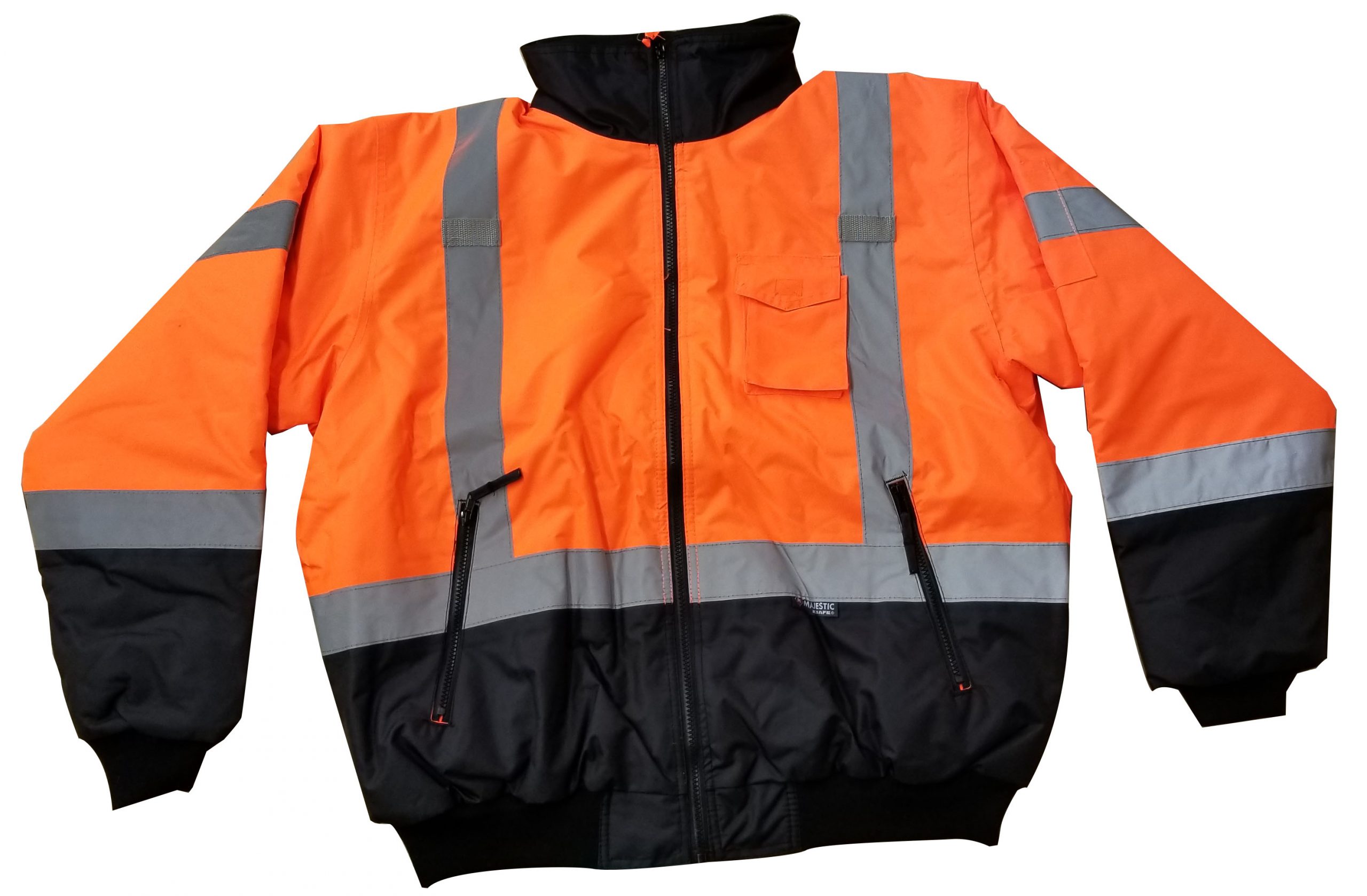 SAFETY ORANGE BOMBER, SEWN-IN QUILTED LINER WITH HOOD, CLASS 3 - North ...