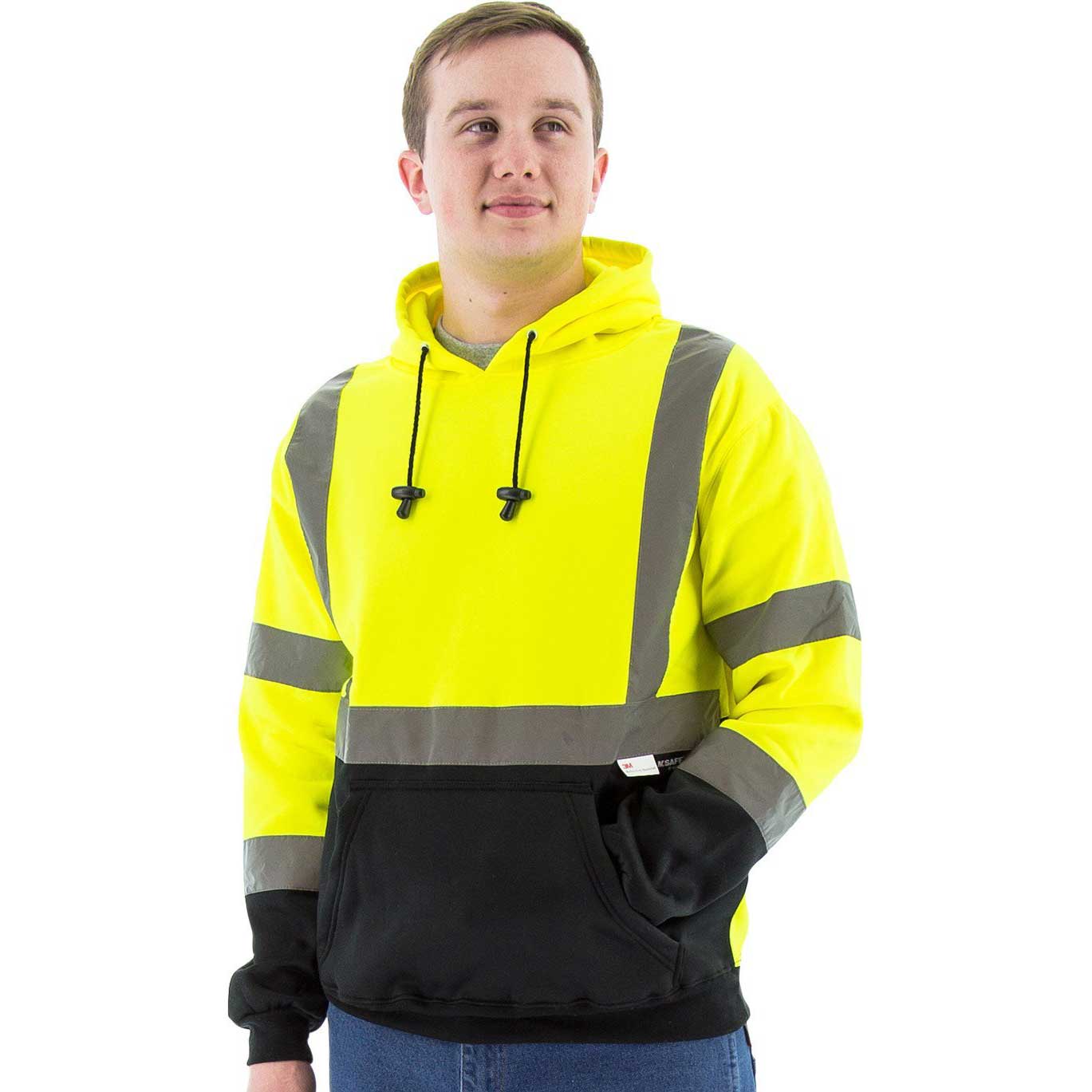 Majestic Safety Hooded Pullover Sweatshirt, Hi-Vis Yellow, Class 3 – 75-5327