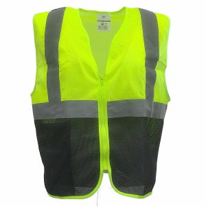 Best Vest – Class 2 Black Bottom Mesh Vest, Zippered, 1 Inside Pocket – JS1011B