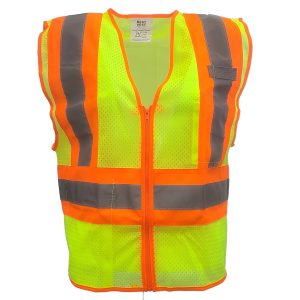 Zip-Up Contrasting Mesh Vest - JS1103