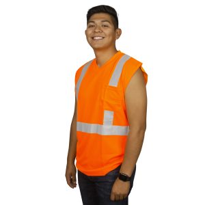 Sleeveless Hi-Vis T-Shirt, Class 2 – V420 - Image 3