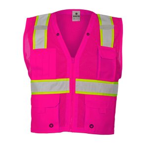 Enhanced Visibility Multi Pocket Zippered Mesh Vest - B100-B107 - Image 8