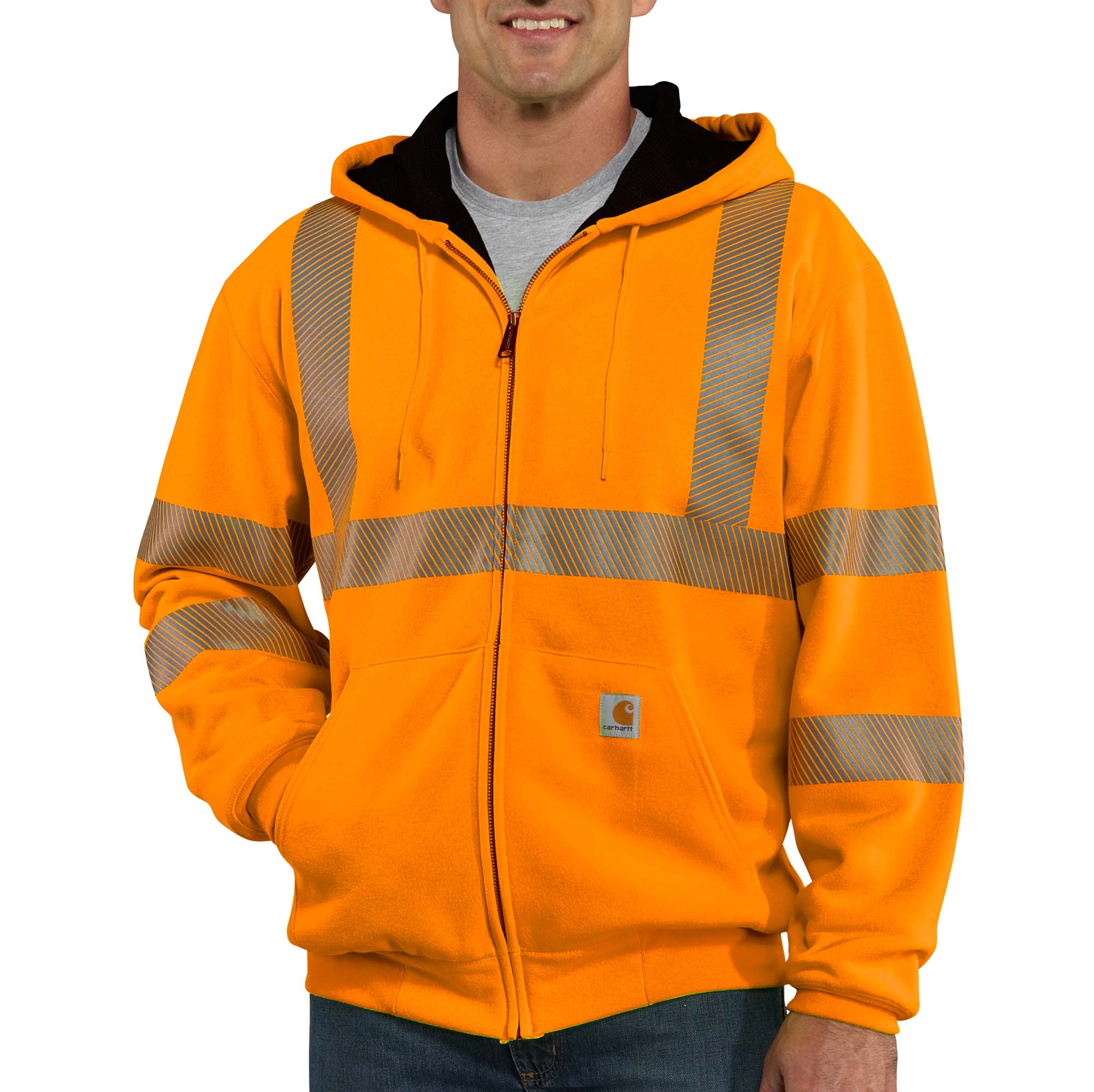 CARHARTT HI-VIS HOODIE, THERMAL LINED, ZIP UP - 100504-824 - North