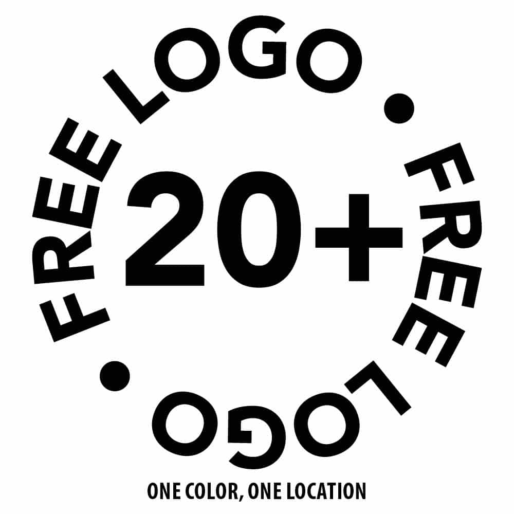 buy 20, get your logo printed for FREE