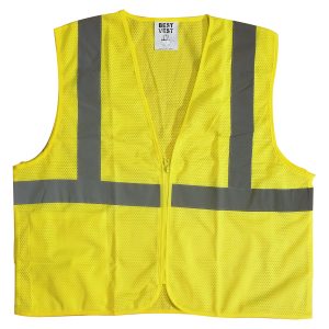 ansi class 2 hi-vis safety traffic vest with zipper