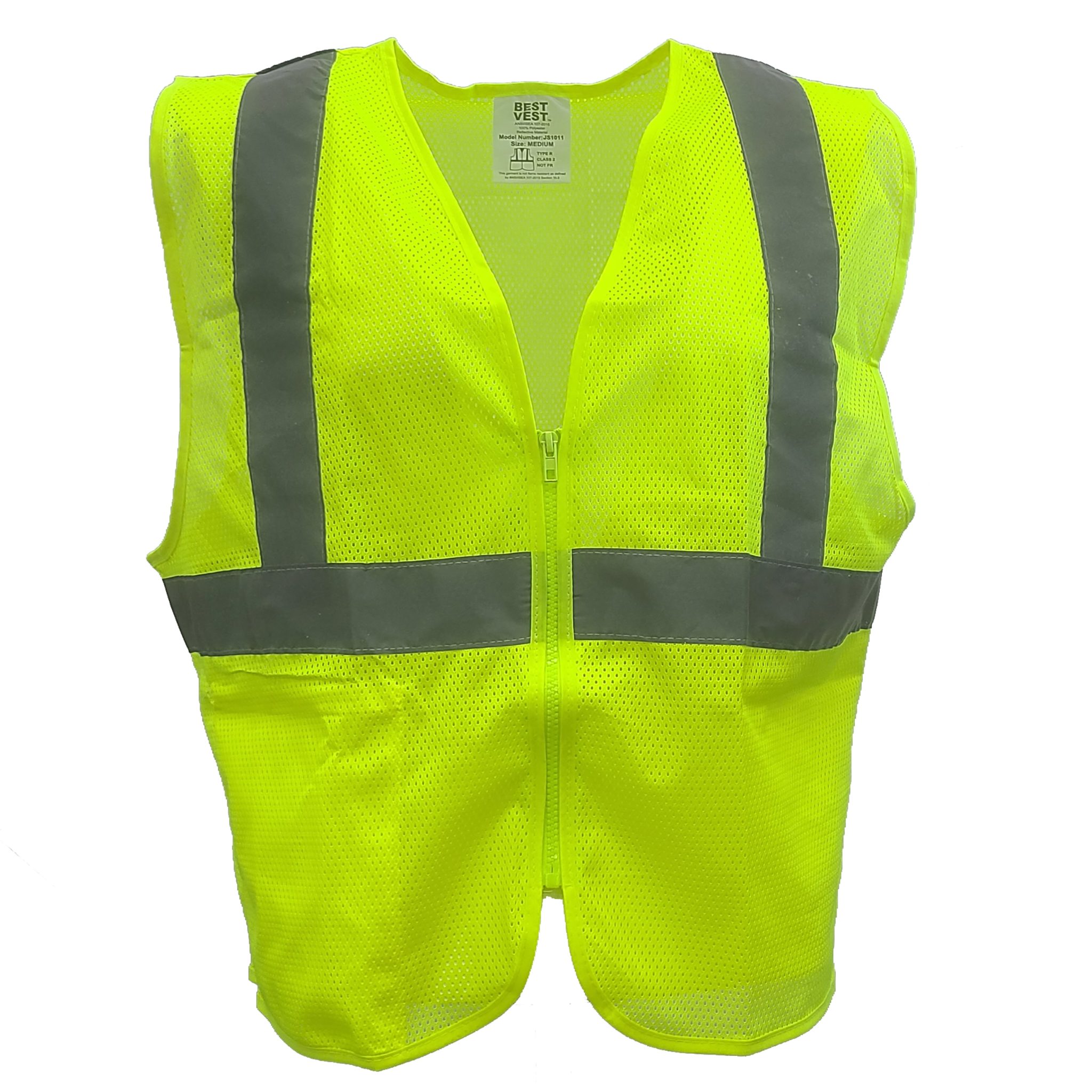 Zipper Economy Mesh Vest - JS1011 - North American Safety
