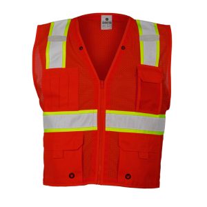 Enhanced Visibility Multi Pocket Zippered Mesh Vest - B100-B107 - Image 5