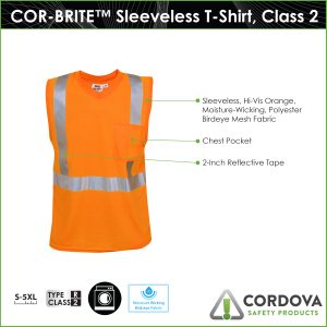 Sleeveless Hi-Vis T-Shirt, Class 2 – V420 - Image 6