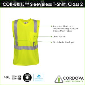 Sleeveless High Visibility T-Shirt, Class 2 – V421 - Image 6