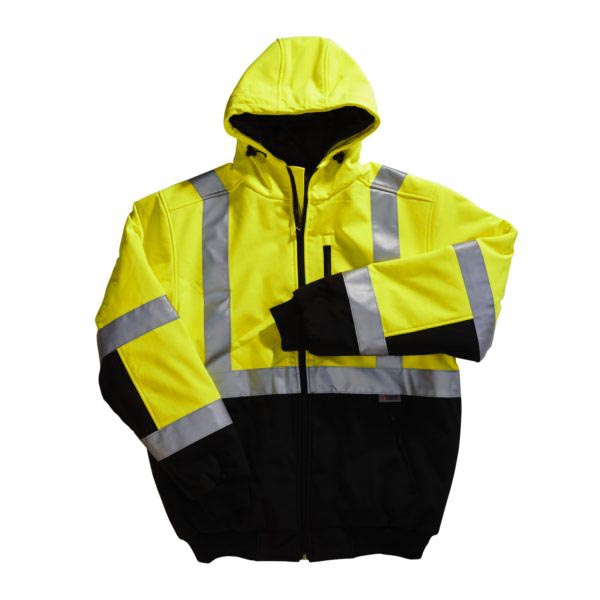 Soft Shell, Water & Wind, Insulated Contractor Hoodie Hi Vis Safety ...