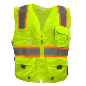 High-Visibility Mesh Polyester Surveyors Safety Vest JS1179