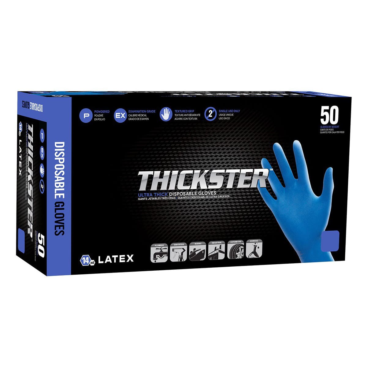 Thickster powder-free latex exam grade gloves