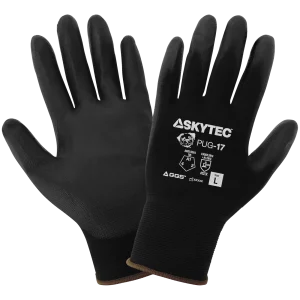 GGS PUG-17 - Black Lightweight Polyurethane Coated Anti-Static/Electrostatic Compliant Gloves - DOZEN