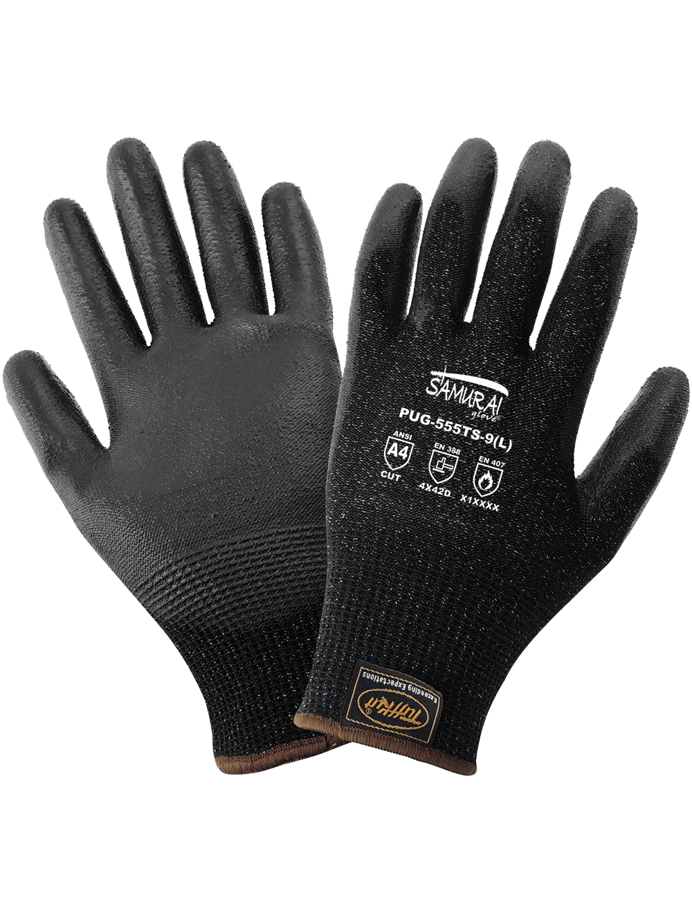 Work gloves cut resistance coated in polyurethane