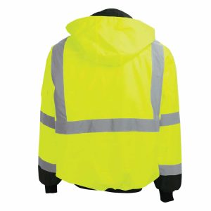 FrogWear® HV High-Visibility Black Interior Winter Bomber Jacket - GLO-EB1 - Image 4