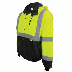 FrogWear® HV High-Visibility Black Interior Winter Bomber Jacket - GLO-EB1 - Image 3