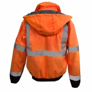 Radians SJ11QB Class3 High Visibility Weatherproof Bomber Jacket with Quilted Built-in Liner - Orange - Image 3