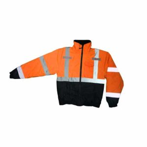 Radians SJ11QB Class3 High Visibility Weatherproof Bomber Jacket with Quilted Built-in Liner - Orange - Image 4