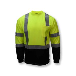 Radians ST21B Type R Class 3 Long Sleeve Black Bottom Hi-Vis T-Shirt - Image 3