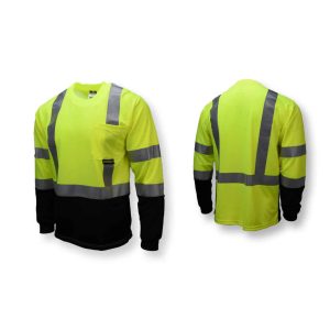 Radians ST21B Type R Class 3 Long Sleeve Black Bottom Hi-Vis T-Shirt - Image 5