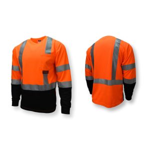 Radians ST21B Type R Class 3 Long Sleeve Black Bottom T-Shirt – Orange - Image 3