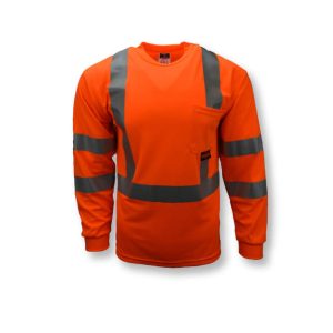 Radians ST21 Class 3 Long Sleeve Hi-Vis T-shirt with Max-Dri™ - ST21-3POS (orange) - Image 3