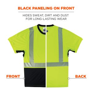 Ergodyne - Class 2, Lightweight Performance Hi-Vis T-Shirt, Segmented Striping - Safety Green – 8283BK - Image 7