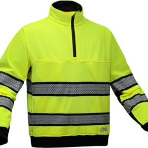 GSS - Class 3, Onyx Quarter Zip Sweatshirt - Safety Green – 7521 - Image 3