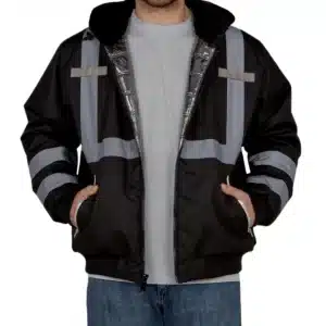 UPA889 HiVis Men's Warm Up Bomber Jacket - Image 6