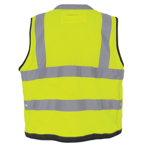FrogWear® HV Lightweight High-Visibility Yellow/Green Mesh and Solid Surveyors Safety Vest - GLO-059 - Image 3