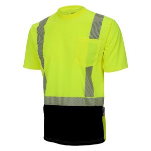 Xtreme Visibility - Class 2, Moisture Wicking Split Striping Black Bottom Short Sleeve - ST2025B - Image 4