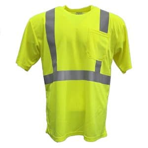 Wickmaster – Class 2, Heat Pressed Striping T-Shirt – Safety Green - 2001