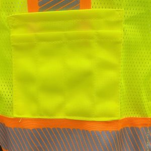 Best Vest – Class 2, Contrast Surveyor Mesh Vest, Zippered, i-Pad Pocket, Split Striping – Safety Green – JS1167 - Image 3