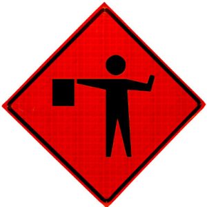 48" Diamond Grade Roll-Up Sign - Flagger Symbol