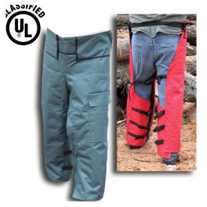 Forester Adjustable Length 35"-42" Wrap Around Chainsaw Chaps - Forest Green