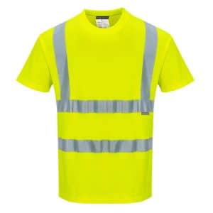 Portwest - Class 2 Cotton Comfort Short Sleeve T-Shirt - Safety Green - S170
