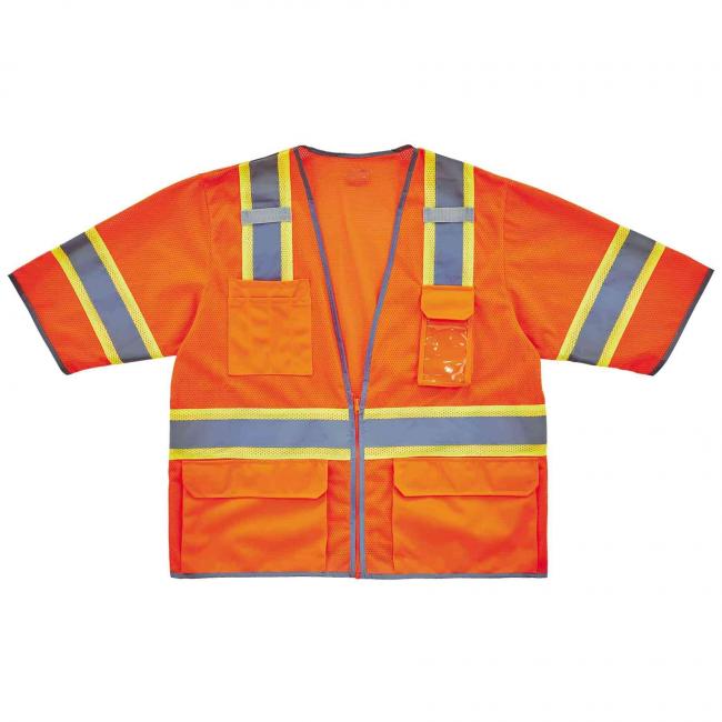 8346z-type-r-class-3-two-tone-mesh-vest-orange-front-unfolded