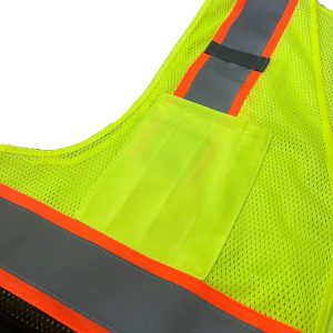 Best Vest – Class 2 Black Bottom Contrasting Surveyor's Vest, Mesh, Zippered, 6 Pockets – JS1107B - Image 3