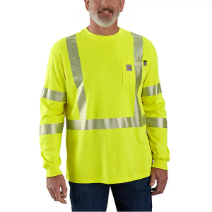 Carhartt - Flame-Resistant High-Visibility Force Midweight Long-Sleeve Class 3 Pocket T-Shirt – 105784-323