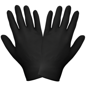 GGS 705BPF - Nitrile, Powder-Free, Industrial-Grade, Black, 5-Mil, Textured Fingertips, 9.5-Inch Disposable Gloves - CASE - Image 5