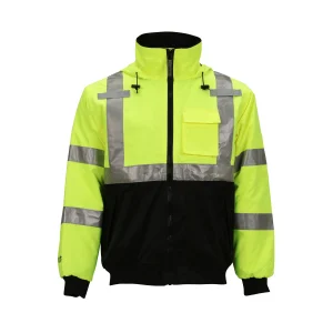 J26002 - Tingley Rubber - Fluorescent Winter Jacket, Class 3, Black Bottom - Safety Green