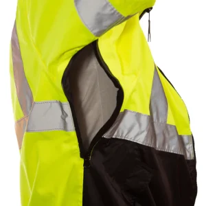 J26002 - Tingley Rubber - Fluorescent Winter Jacket, Class 3, Black Bottom - Safety Green - Image 3
