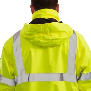 J26002 - Tingley Rubber - Fluorescent Winter Jacket, Class 3, Black Bottom - Safety Green - Image 4
