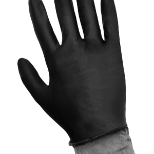 GGS 800F - Industrial Grade Disposable Gloves, Powder Free, Black Nitrile 8-Mil w/ Textured Finish, Cotton Flock Lined, Ambidextrous, FDA Compliant - CASE - Image 4