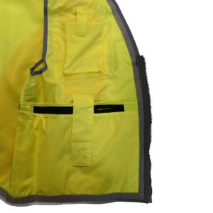 Radians - Class 2, Heavy Woven Two Tone Engineer Vest - Safety Green - SV55-2ZGD - Image 3