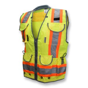 Radians - Class 2, Heavy Woven Two Tone Engineer Vest - Safety Green - SV55-2ZGD