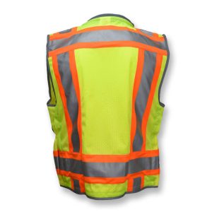 Radians - Class 2, Heavy Woven Two Tone Engineer Vest - Safety Green - SV55-2ZGD - Image 9