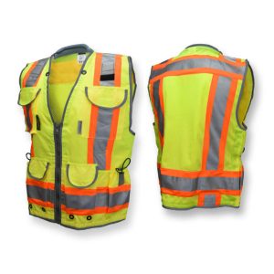 Radians - Class 2, Heavy Woven Two Tone Engineer Vest - Safety Green - SV55-2ZGD - Image 10